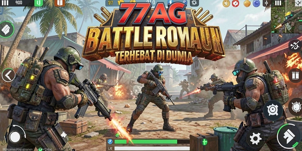 Tampilan gameplay seru dari 77AG dalam medan pertempuran battle royale.