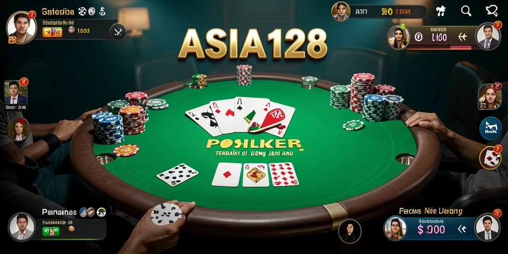 Tampilan gameplay Poker yang intens dan menantang di ASIA128.
