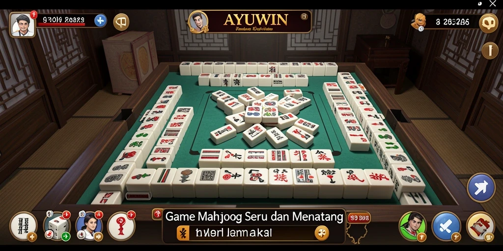 Screenshot utama AYUWIN menampilkan gameplay Mahjong yang seru.