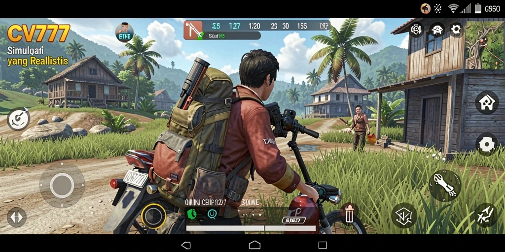 Screenshot gameplay CV777 dengan karakter yang berinteraksi di dunia virtual.