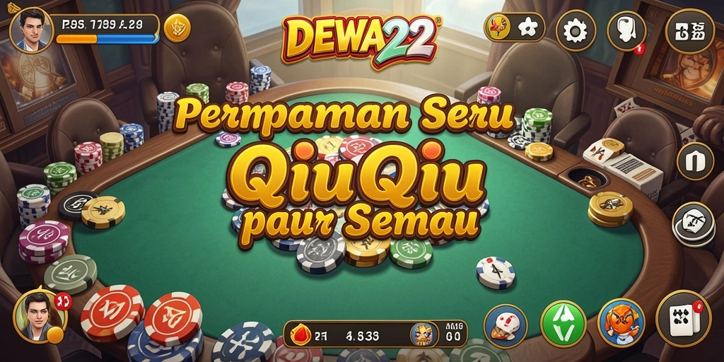 Tampilan gameplay seru dalam permainan QiuQiu DEWA22.