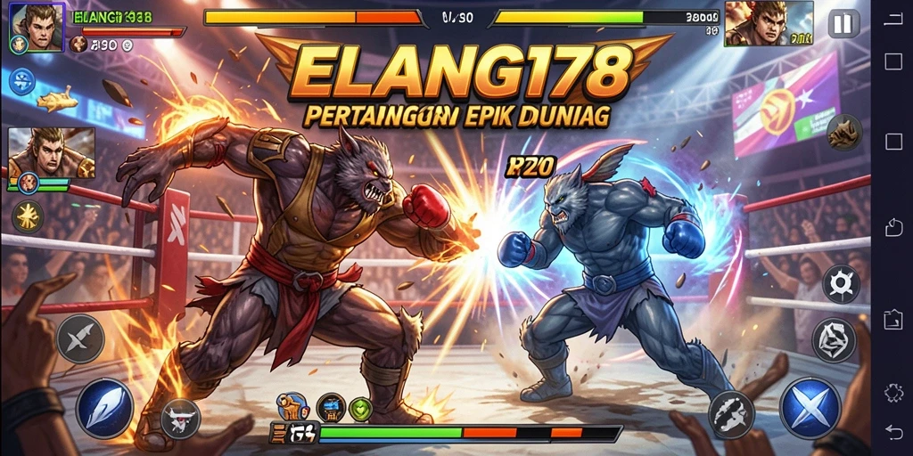 Tampilan seru dari pertarungan karakter di ELANG178.