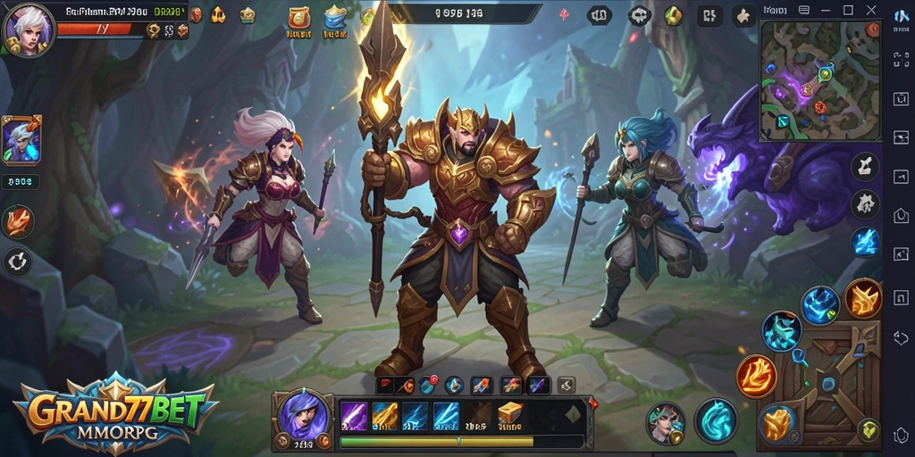 Screenshot GRAND77BET menampilkan aksi pertarungan yang mendebarkan dalam MMORPG.