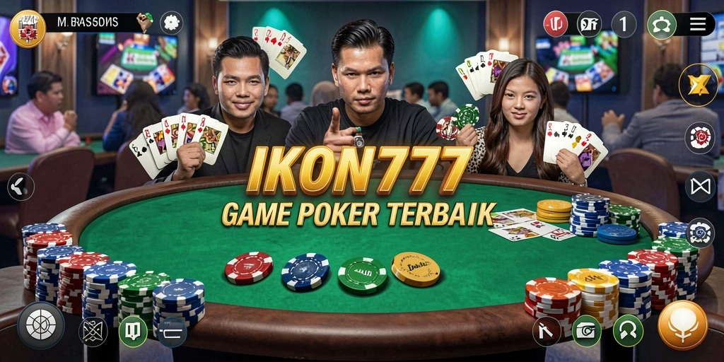 Tampilan menarik dari gameplay Poker di IKON777 yang seru dan kompetitif.