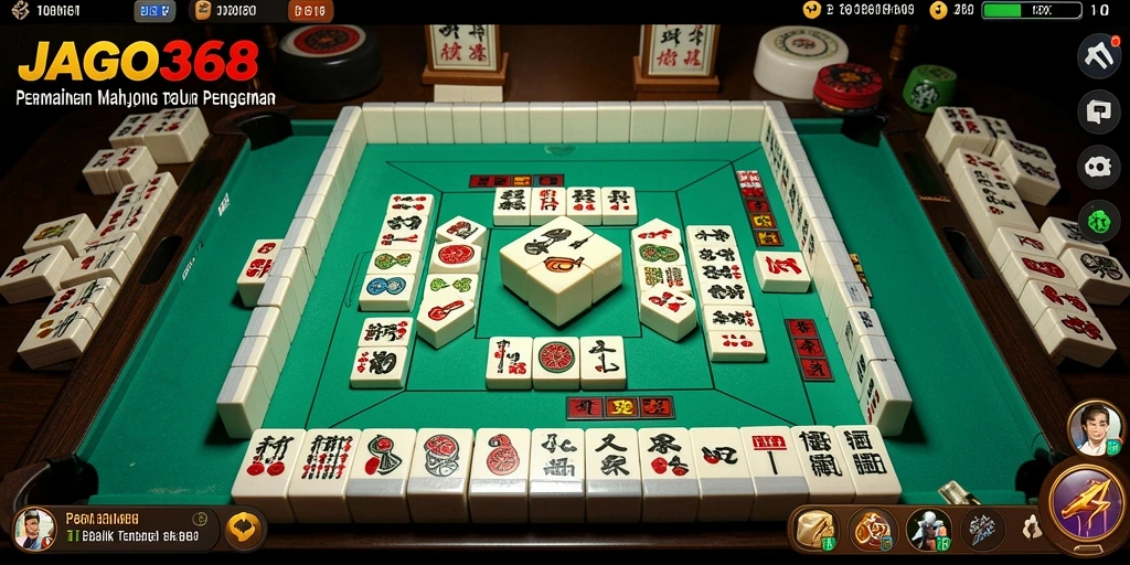 Screenshot utama JAGO368 menampilkan gameplay Mahjong yang menarik.