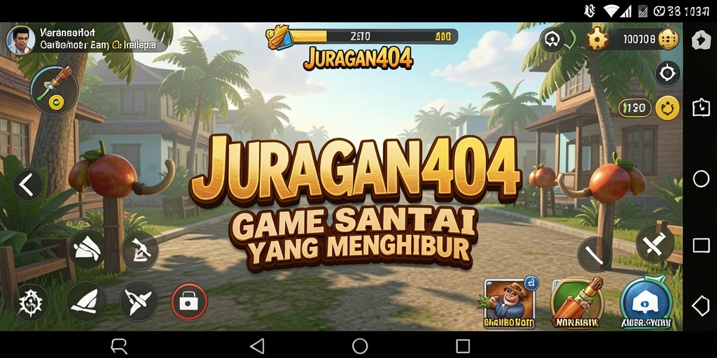 Tampilan gameplay JURAGAN404 yang ceria dan penuh warna.