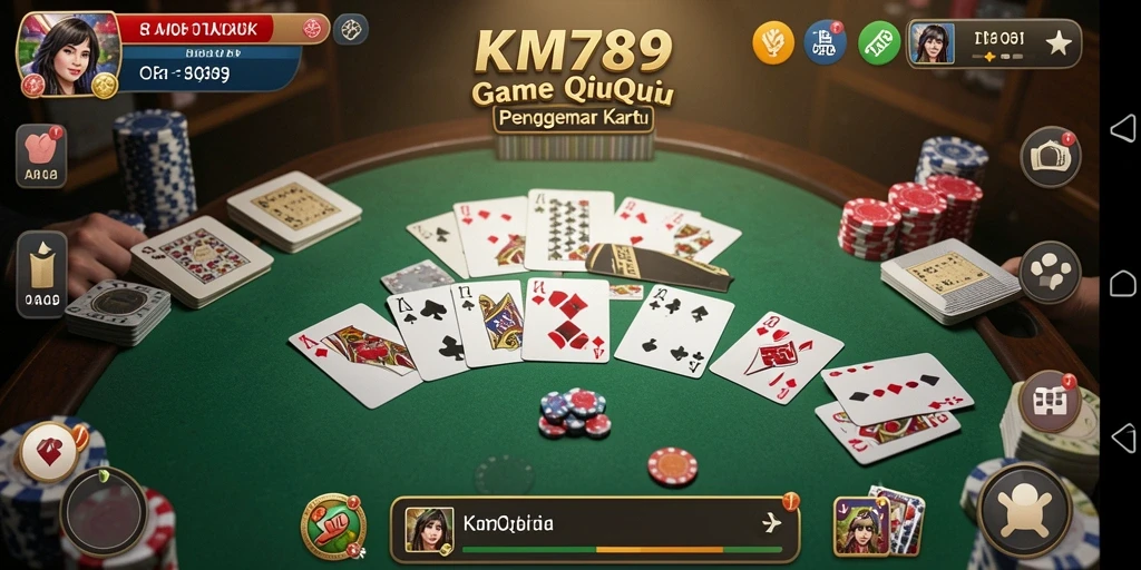 Screenshot gameplay KM789 menampilkan aksi seru permainan QiuQiu.