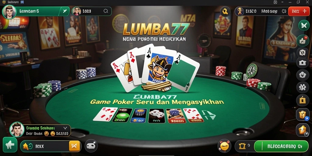 Screenshot LUMBA77 memperlihatkan gameplay poker yang seru dan menegangkan.