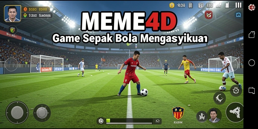 Tampilan gameplay MEME4D yang menakjubkan dalam aksi sepak bola.