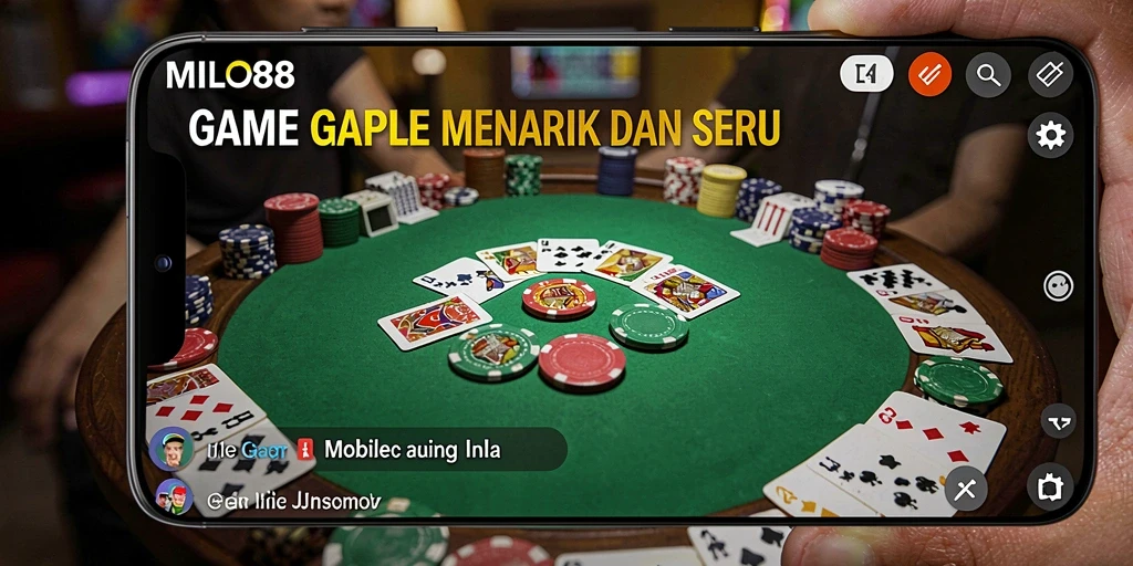 Tampilan gameplay seru dari MILO88 saat bermain Gaple.