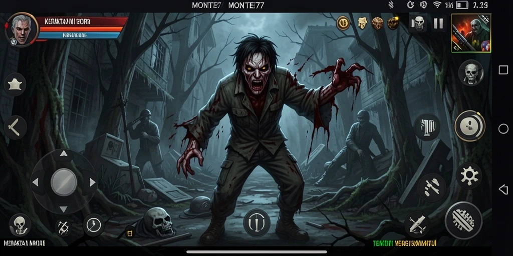 Screenshot utama MONTE77 yang menampilkan suasana Horror yang mencekam.