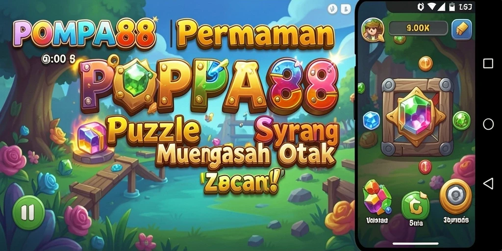 Screenshot utama POMPA88 menampilkan gameplay puzzle yang menarik dan menantang.
