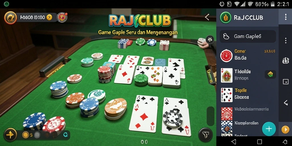 Tampilan gameplay Gaple yang seru dan interaktif di RAJACLUB.