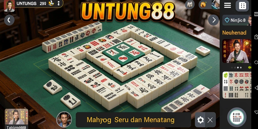 Screenshot UNTUNG88 menampilkan gameplay Mahjong yang menarik.