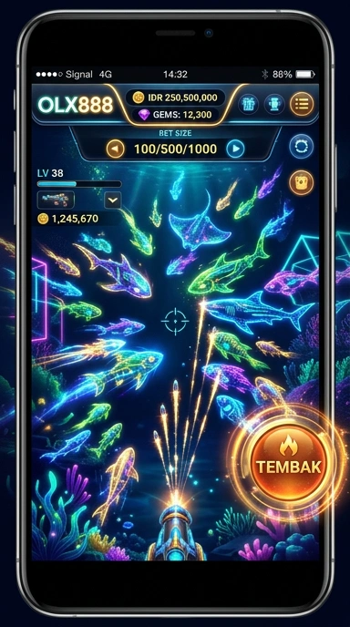 Screenshot aplikasi olx888 menunjukkan berbagai kategori yang tersedia.
